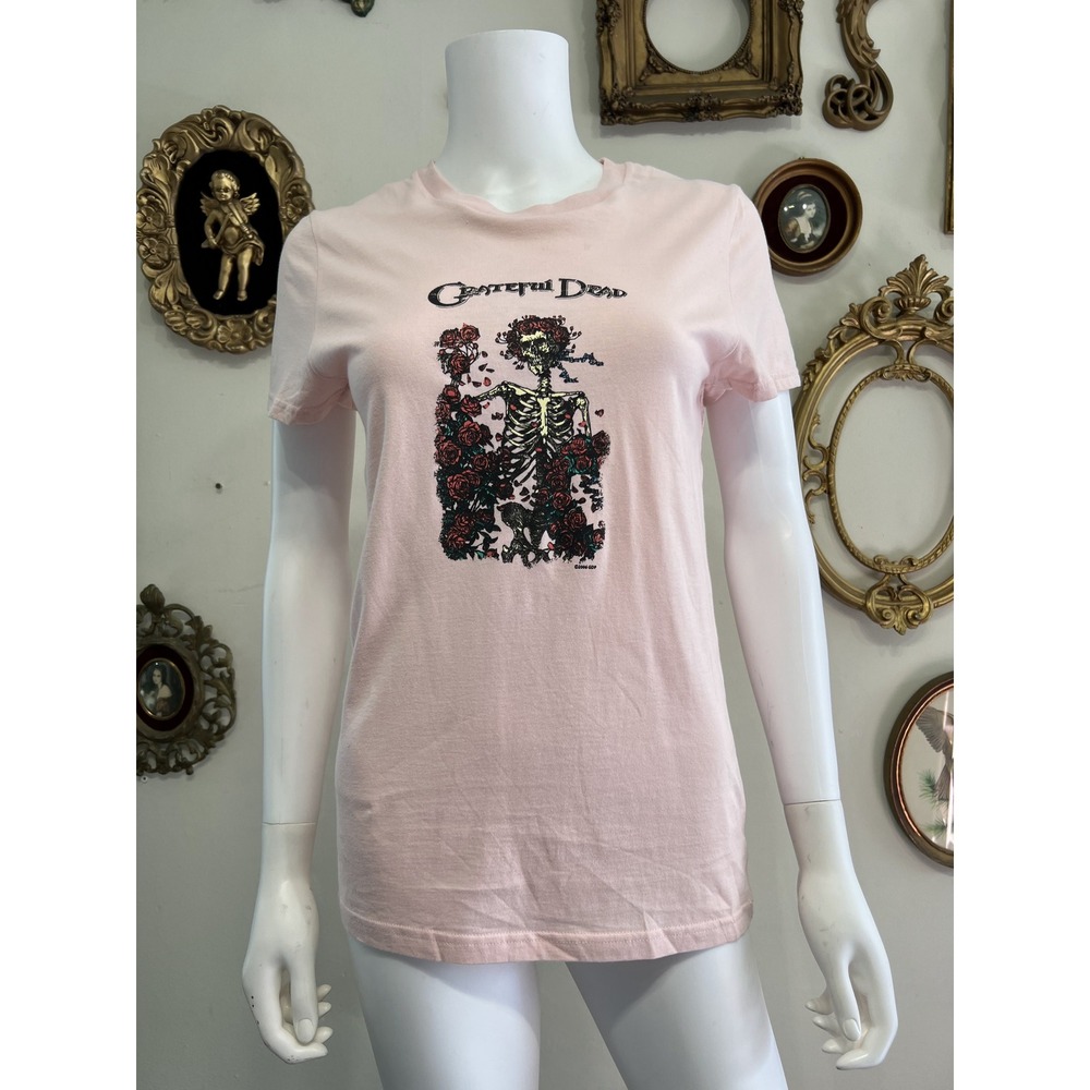 Bluenotes Vintage Y2K Grateful Rose Pink Short Sleeve Graphic T-Shirt Size Large